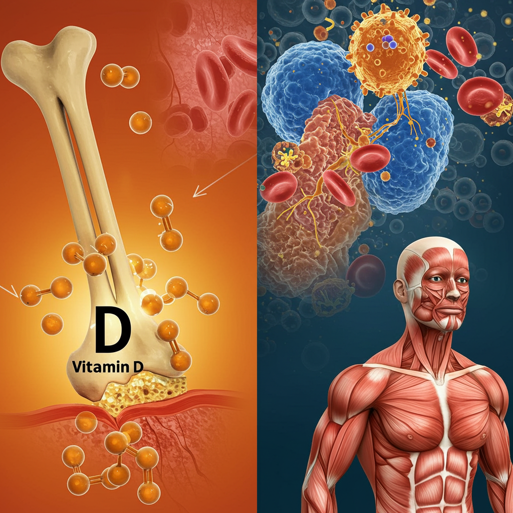 bennefits of vitamin d for bones, muscles, imunne system